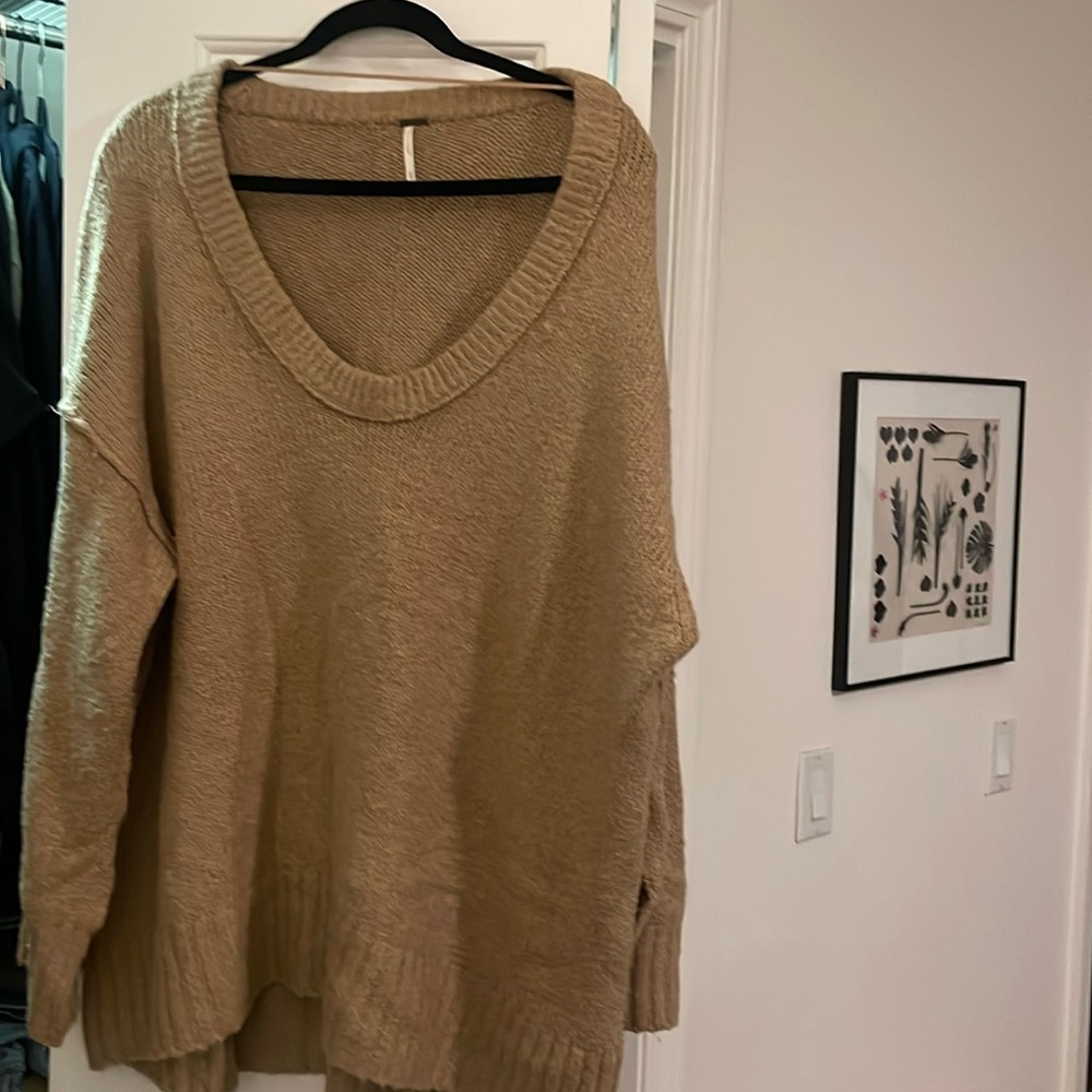 Free People Brookside oversized tunic camel size medium